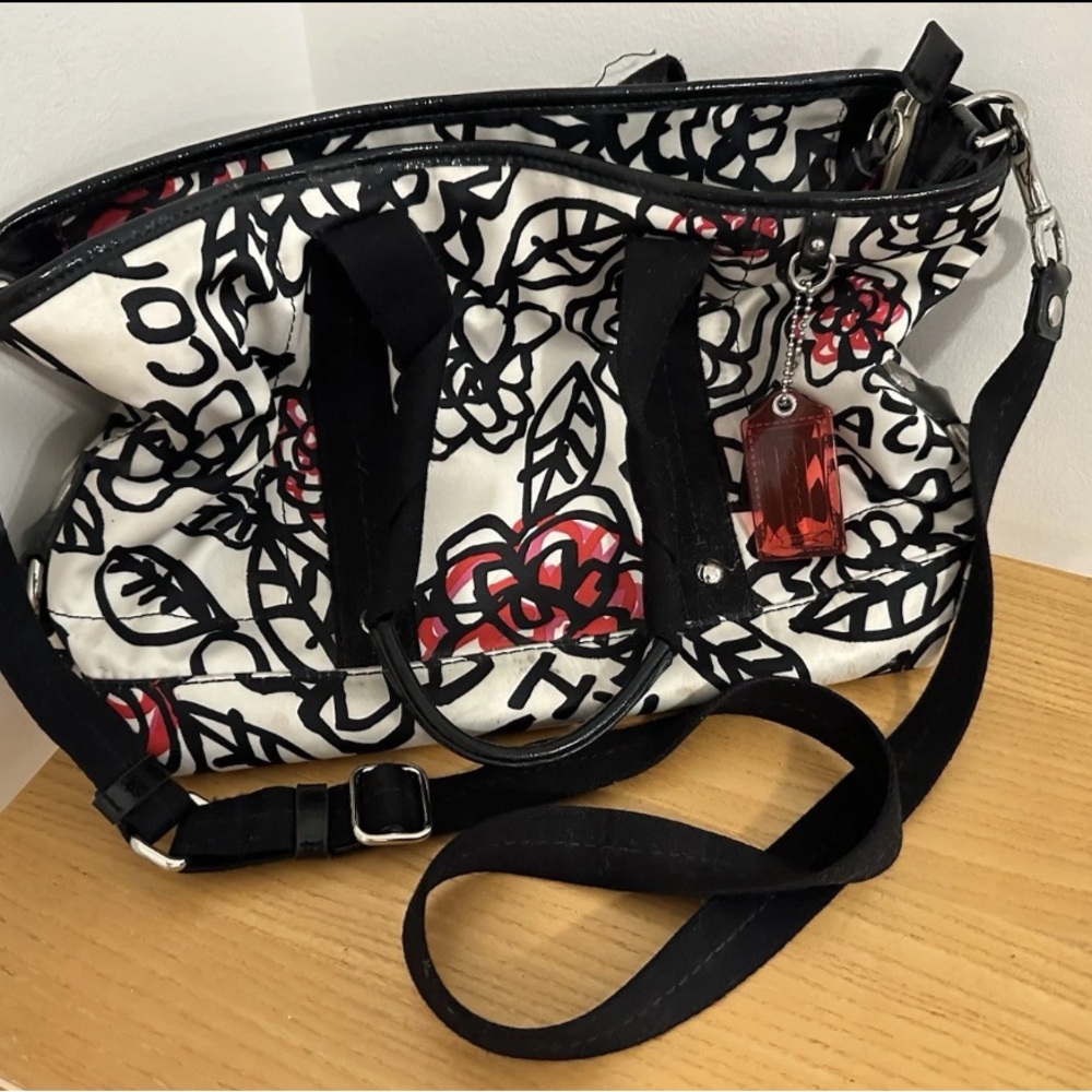COACH Handbag Tote Satchel Poppy Daisy Kyra Floral Graffiti Bag No B1194-F16583